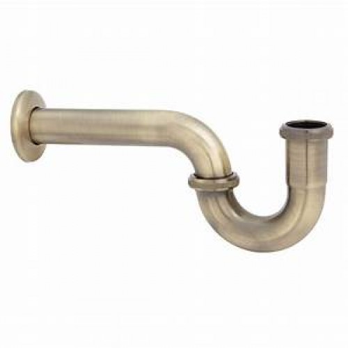 Plumbing Tubular P Trap Brass Tube 1-1/2  x 1-1/2 x 17 ga Inch Gao Joint Raw Brass